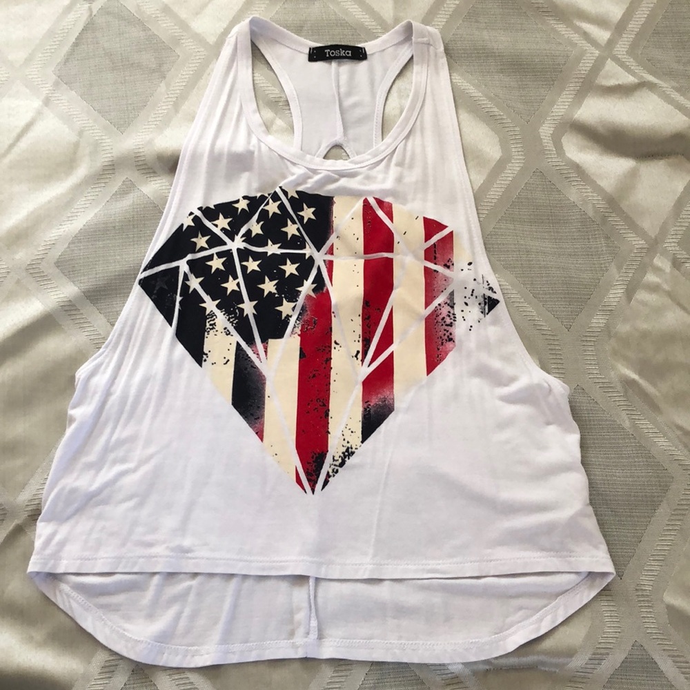 American flag women’s tank top